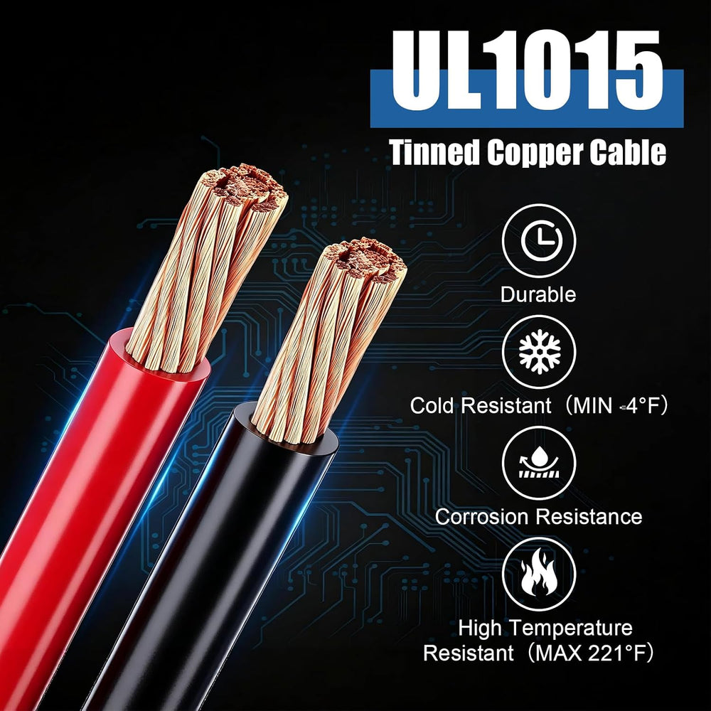 4AWG 24FT Quick Disconnect Winch Power Cable, Heavy Duty Battery Wiringkit UL1015 Certified, Flame-Retardant PC Shell, Plug & Play for ATV UTV Truck Trailer Off-Road Recovery & Towing