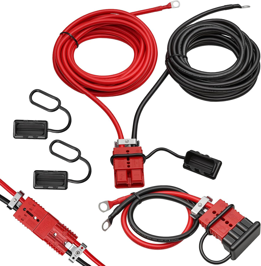 4AWG 24FT Quick Disconnect Winch Power Cable, Heavy Duty Battery Wiringkit UL1015 Certified, Flame-Retardant PC Shell, Plug & Play for ATV UTV Truck Trailer Off-Road Recovery & Towing