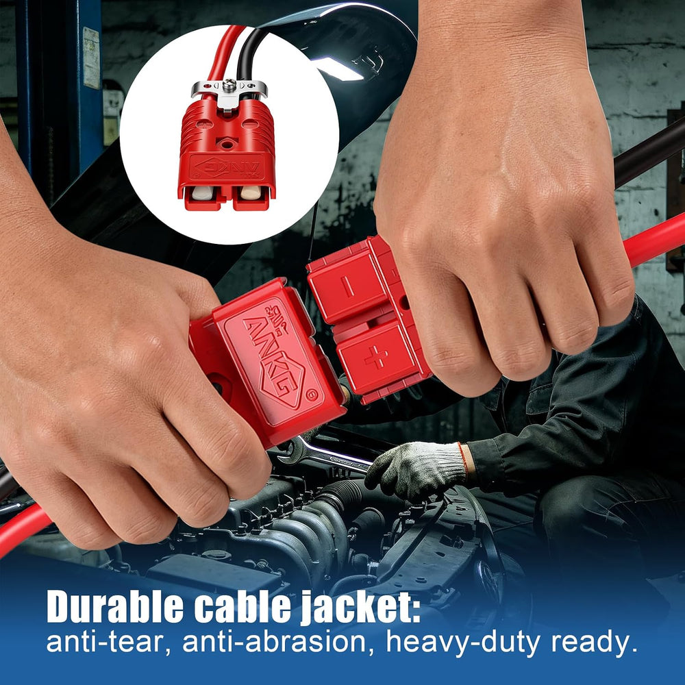 4AWG 24FT Quick Disconnect Winch Power Cable, Heavy Duty Battery Wiringkit UL1015 Certified, Flame-Retardant PC Shell, Plug & Play for ATV UTV Truck Trailer Off-Road Recovery & Towing