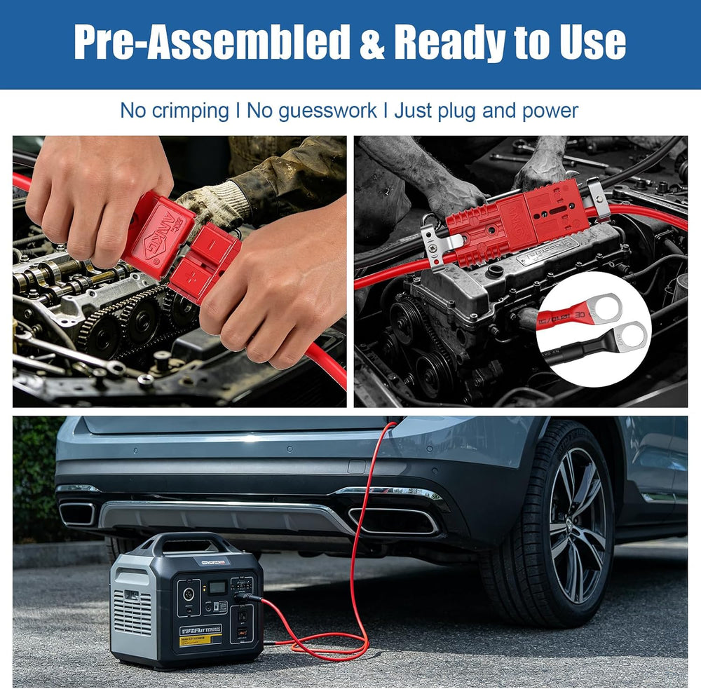 4AWG 24FT Quick Disconnect Winch Power Cable, Heavy Duty Battery Wiringkit UL1015 Certified, Flame-Retardant PC Shell, Plug & Play for ATV UTV Truck Trailer Off-Road Recovery & Towing