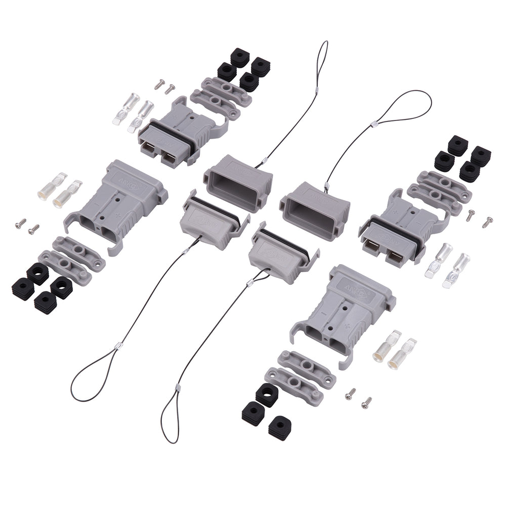 Ip68 Waterproof 50 amps 6-8 Gauge Battery Quick Connect/Disconnect, Ip68 Waterproof Jumper Cable Plug Connector Kit for Recovery Winch, Towing Systems(Grey)