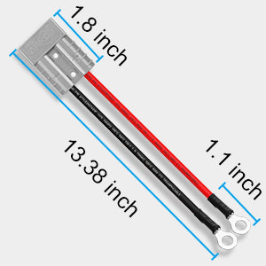 2Pcs 50Amp 10Awg Battery Quick Connect Electric Forklift Cable with O Ring Terminal，32cm/1ft with Quick Connector for Carts, Sightseeing Car, Batteries, Motors,Tractors（Grey）