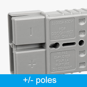 350 Amp 600 Volt 2/0 AWG Battery Power Connector (2/0AWG Contact，1Pcs Gray Housing)